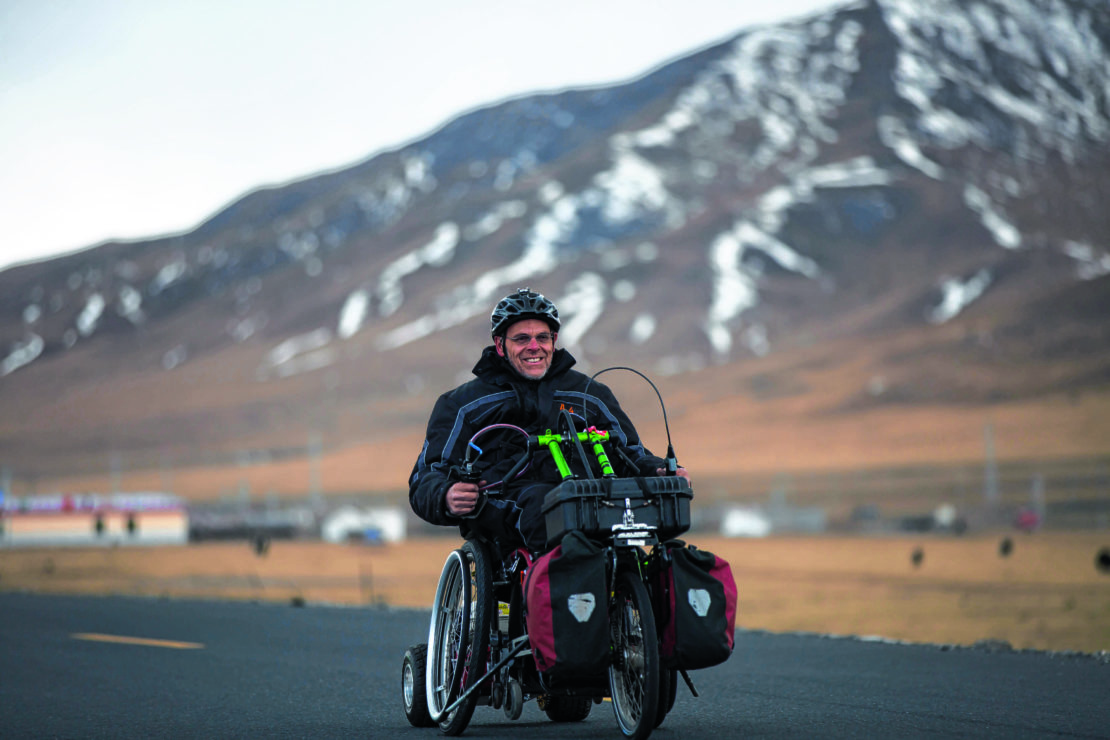 Andreas Pröve berichtet in Bigge von seiner Reise im Rollstuhl durch China. (Foto: privat)
