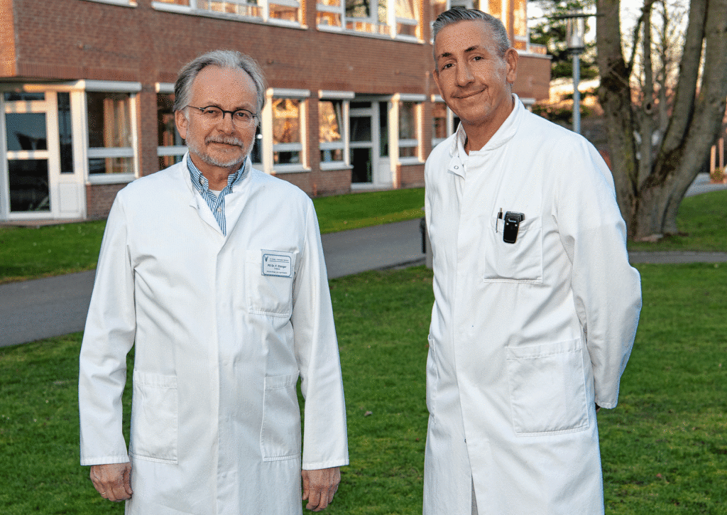 PD Dr. Friedrich Ebinger (links) und Professor Dr. Michael Patrick Lux. (Foto: Flüter)